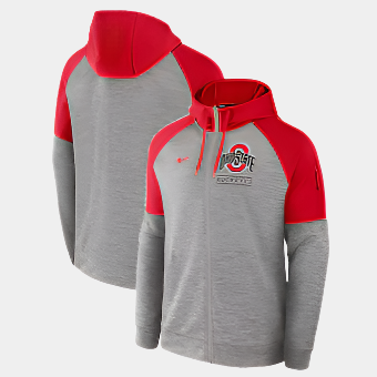 Nike Ohio State Buckeyes Scarlet/Gray 2024 Sideline Club Pullover Hoodie