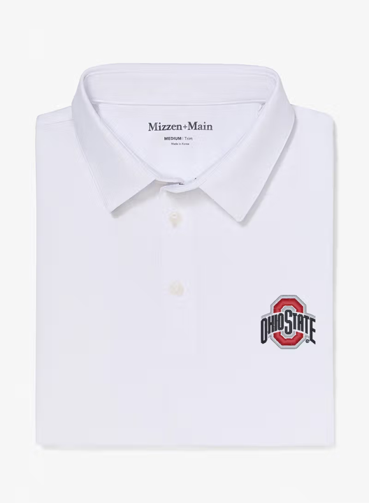 Mizzen + Main polo Ohio State white