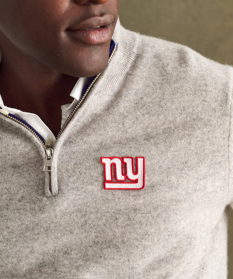 NFL Signature Cashmere Color Blocked Quarter Zip New York Giants