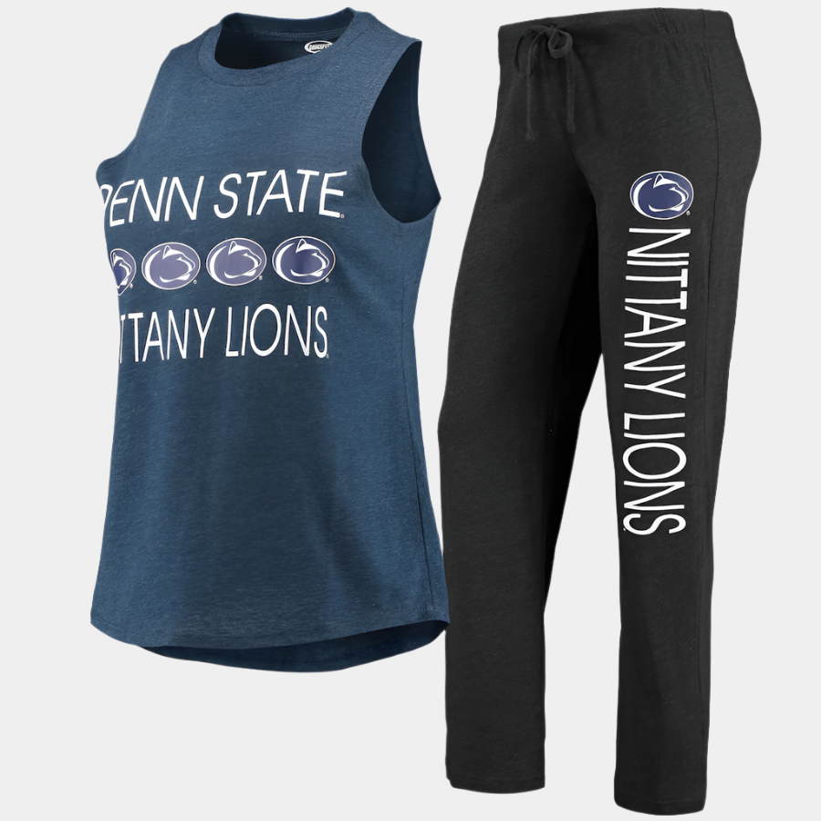 Concepts Sport Penn State Nittany Lions Women's Black/Navy Tank Top & Pants Sleep Set