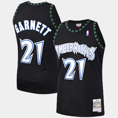 Men's Minnesota Timberwolves Kevin Garnett Mitchell & Ness Black Hardwood Classics Swingman Jersey