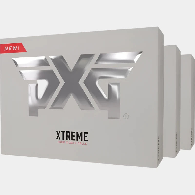 Box of PXG XTreme Tour X golf balls buy one dozen get one dozen free personalization