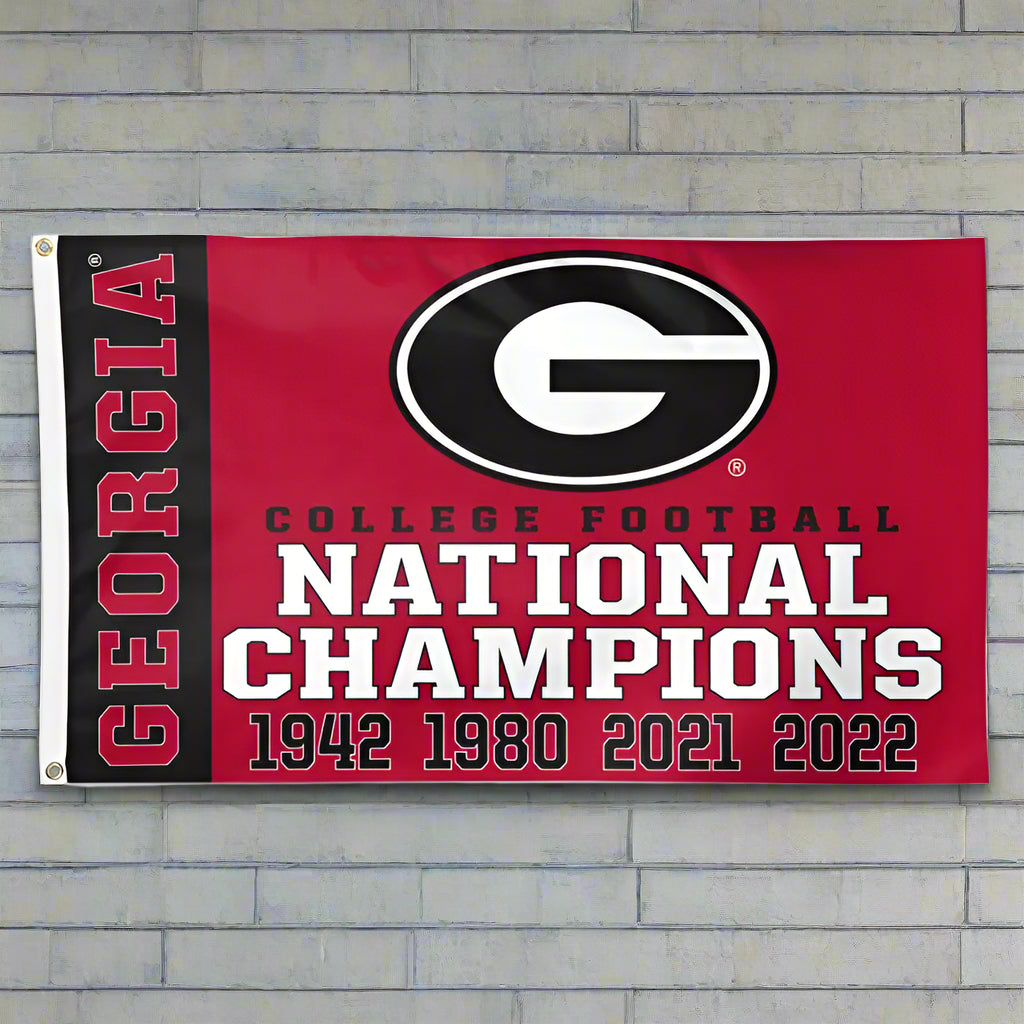 Flag - Deluxe 3' X 5' Georgia Bulldogs National Champions red black