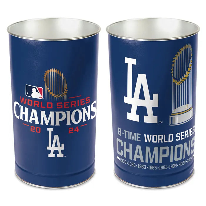 World Series Champions Los Angeles Dodgers Wastebasket - tapered 15"H
