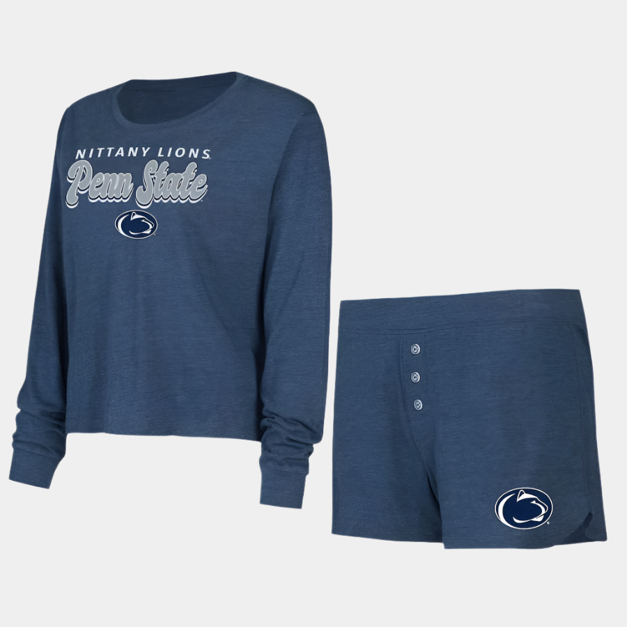 Concepts Sport Penn State Nittany Lions Women's Navy Team Color Long Sleeve T-Shirt & Shorts Set